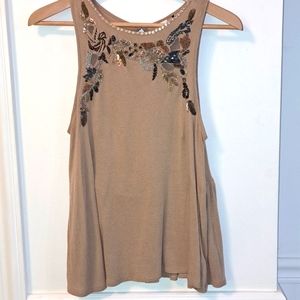 Anthropologie Embroidered and Beaded Top